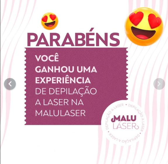 Voucher de experiência gratuita de depilação a laser na MaluLaser